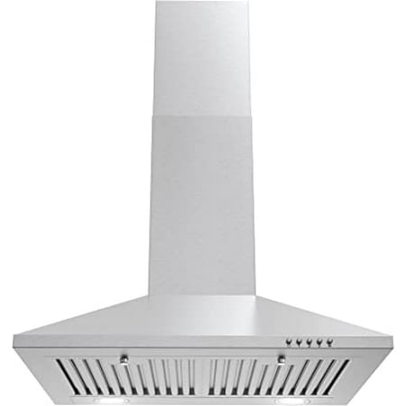 Cosmo COS-6324EWH 24 in. Ducted Wall Mount Range Hood in Stainless Steel with LED Lighting and Permanent Filters
