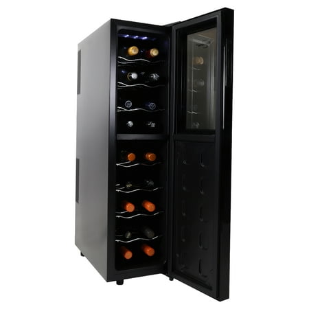 Koolatron 18 Bottle Wine Cellar Dual Zone Wine Cooler Freestanding Refrigerator