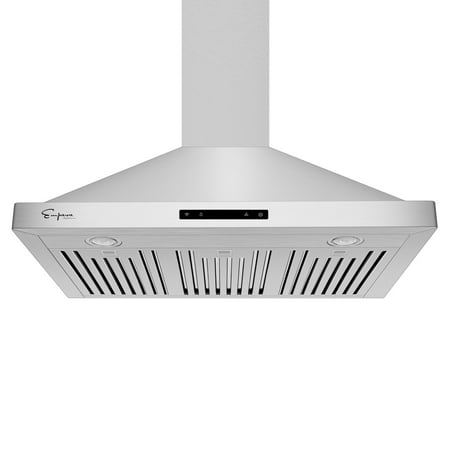 Empava 36 in. 380 CFM Wall Mount Range Hood with Ducted Exhaust Vent - Soft Touch Controls - 3 Speed Fan - Permanent Filter - LEDs Light in Stainless Steel