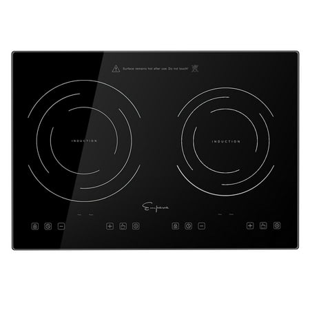 Empava 20.5 inch Electric Stove Induction Cooktop Horizontal with 2 Burners in Black 120V