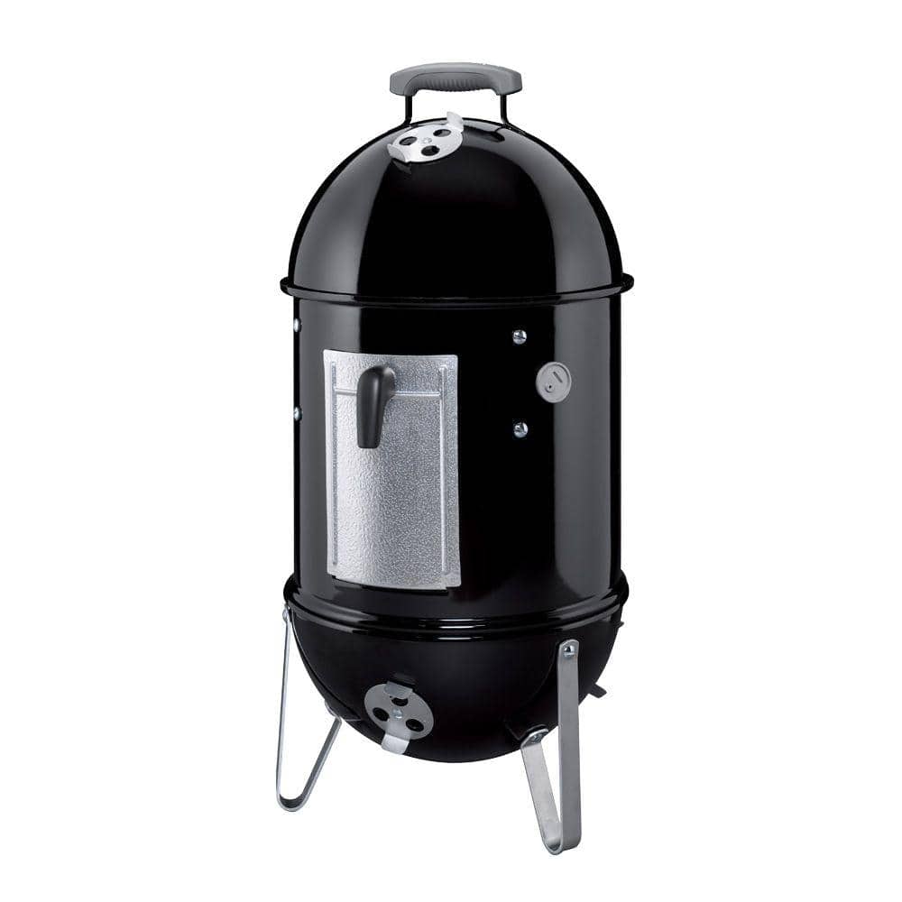 Weber 14 in. Smokey Mountain Cooker Smoker in Black with Cover and Built-In Thermometer