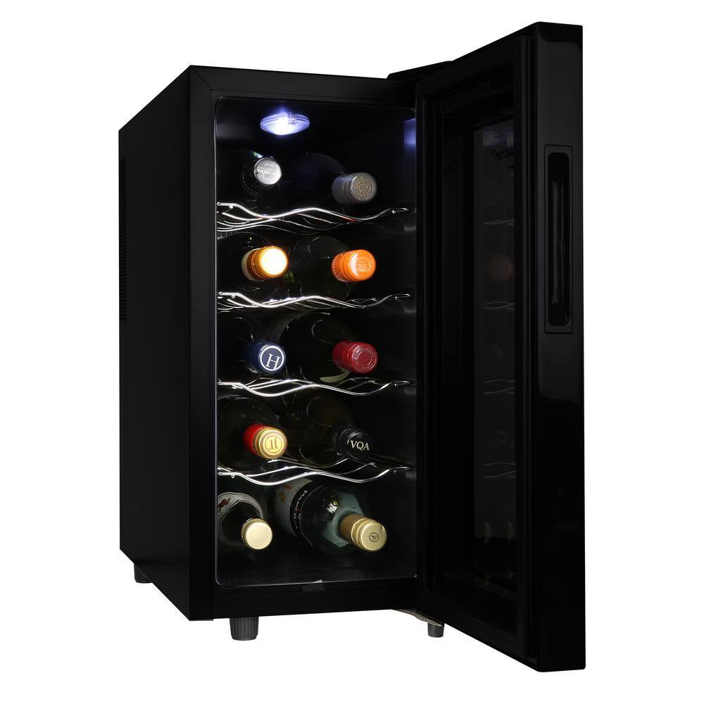 Koolatron Urban Series 10 Bottle Wine Cooler, Black, 1 cu. ft. (28L) Freestanding Thermoelectric Wine Fridge