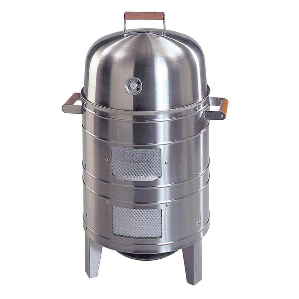 Americana Double Grid Charcoal Water Smoker in Stainless Steel