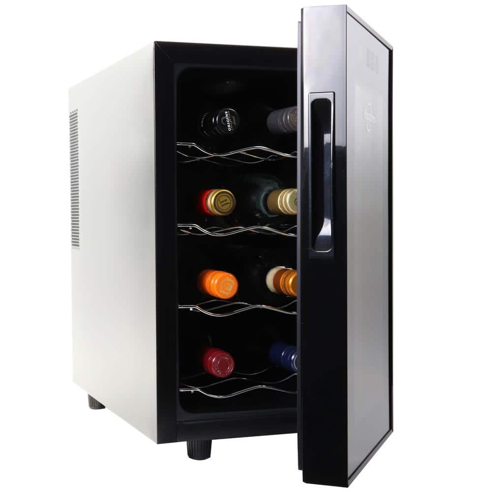 Koolatron 8 Bottle Wine Cooler, Black, 0.8 cu. ft. (23L) Freestanding Thermoelectric Wine Fridge